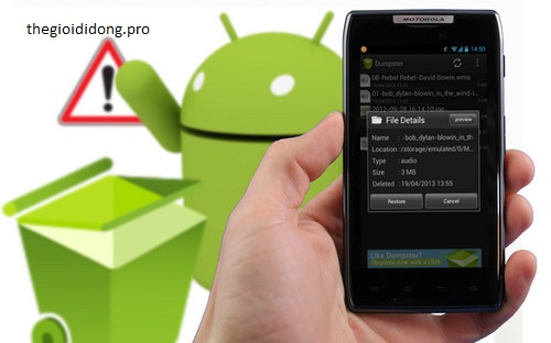 khôi phục video đã xóa trên android