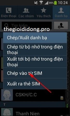 chuyển danh bạ từ sim sang máy oppo