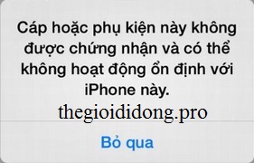 lỗi không hỗ trợ phụ kiện này lỗi không hỗ trợ phụ kiện này