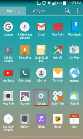 gỡ cài đặt ứng dụng mặc định trên android